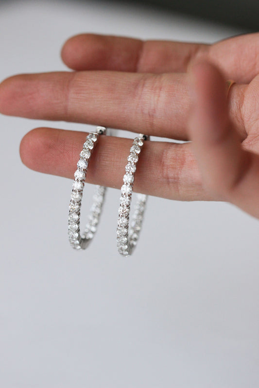 Arracada Diamantes Oro Blanco