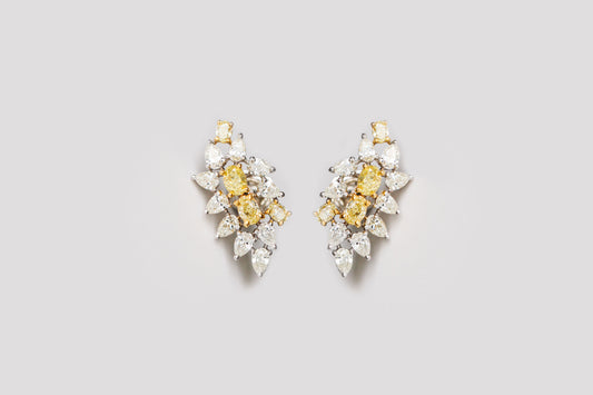 Aretes Flor Diamante Amarrillo