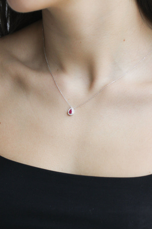 Dije Oval Piedras con Diamantes