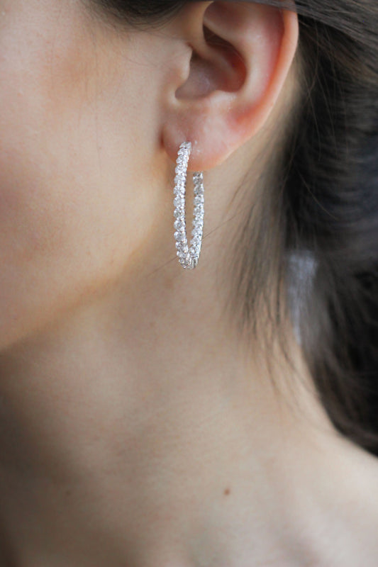 Arracada Diamantes Oro Blanco